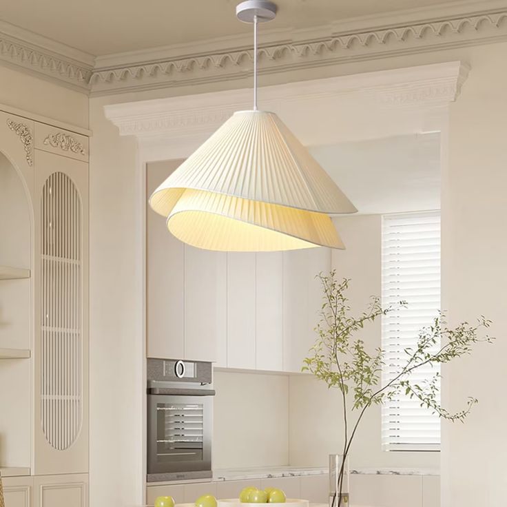 Nordic White Fabric Pleated Pendant Lighting
