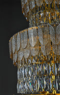 Contemporary Crystal Double Height Chandelier by The Light Library