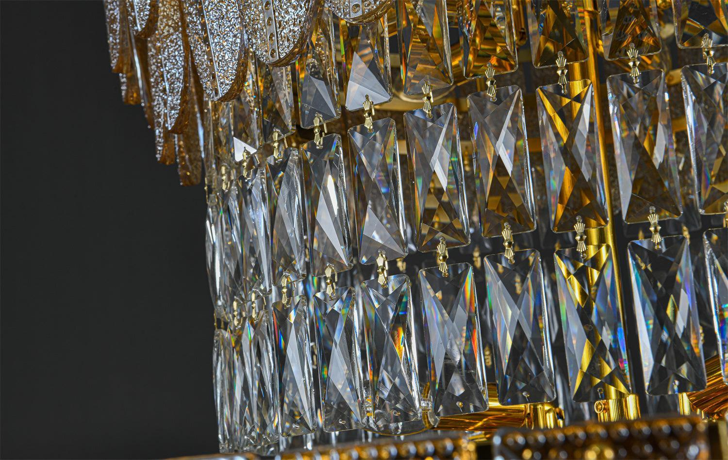 Contemporary Crystal Double Height Chandelier by The Light Library