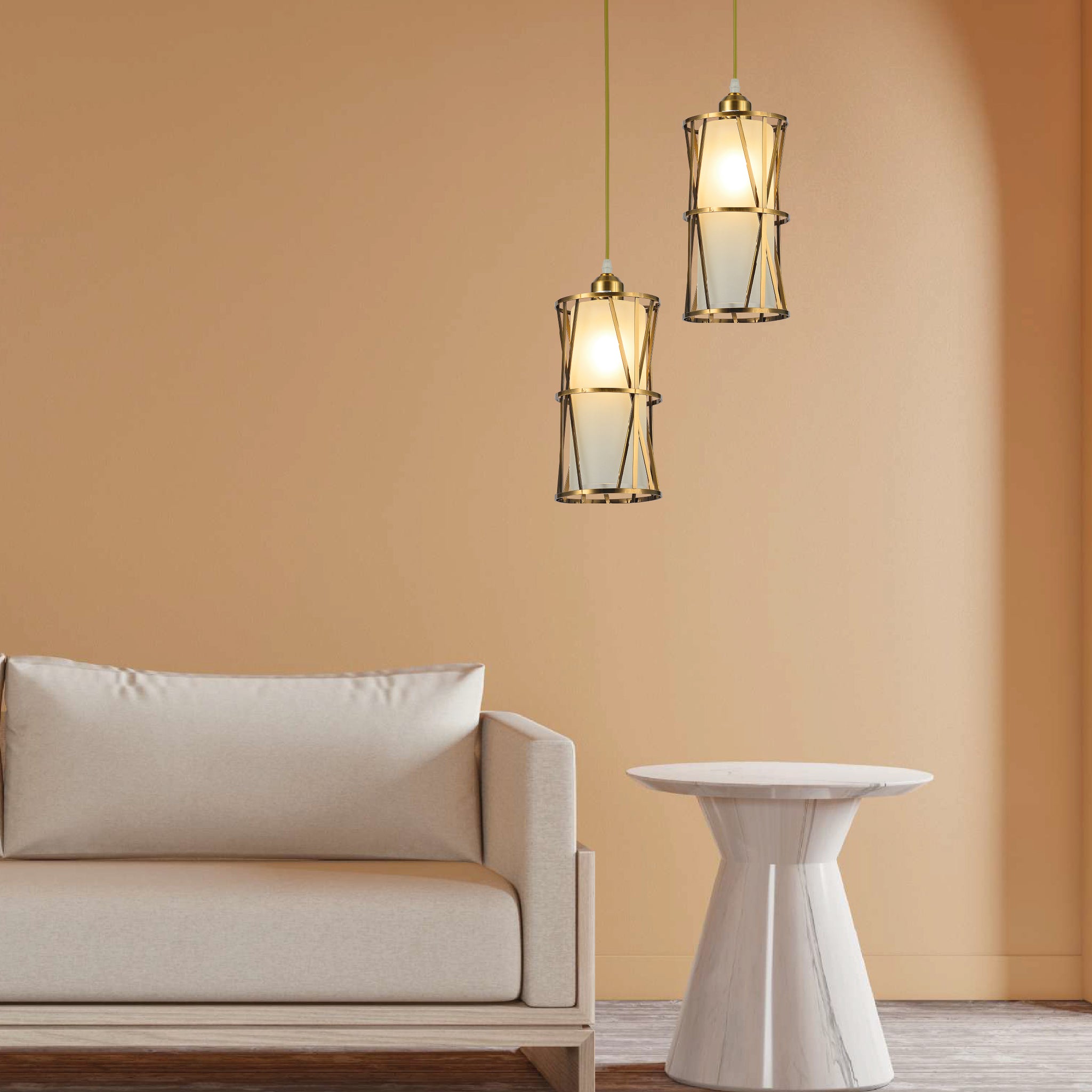 Vintage Golden Grace Globe Hanging Light