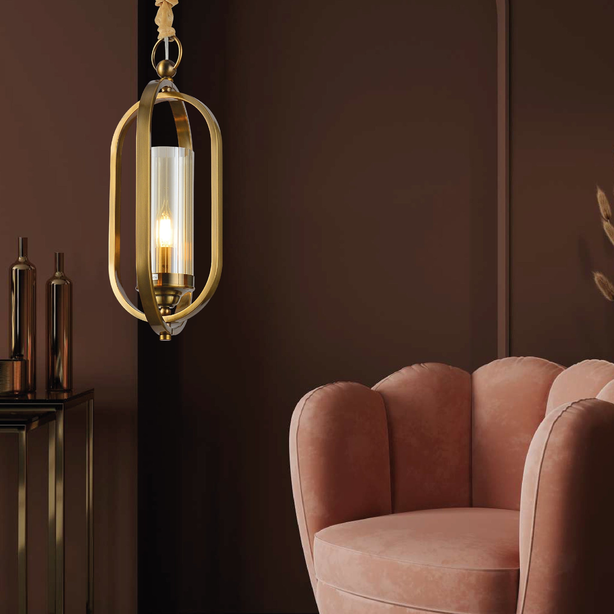 Golden Glimpse of Greece Hanging Light