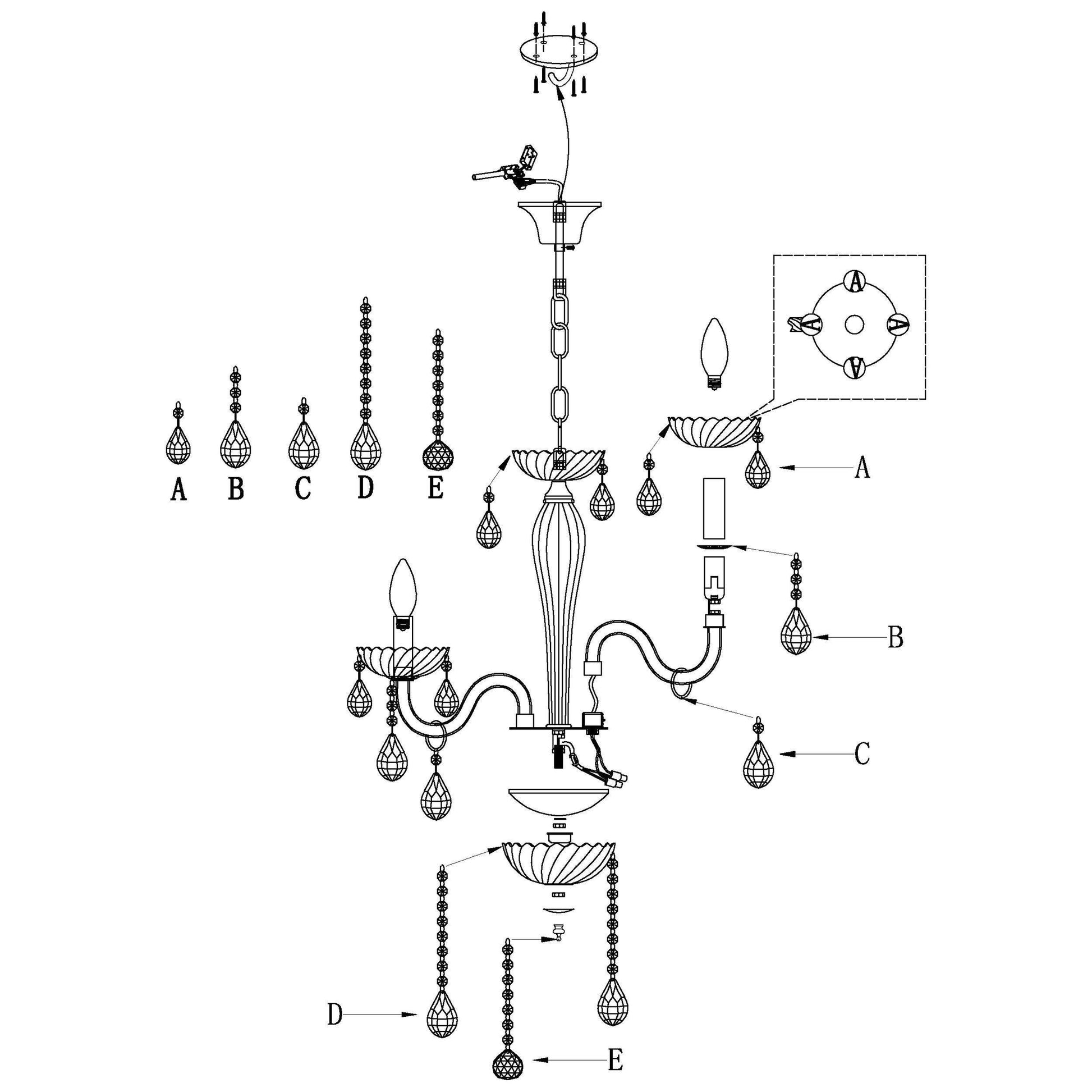 CARPENTO Chandelier by The Light Library
